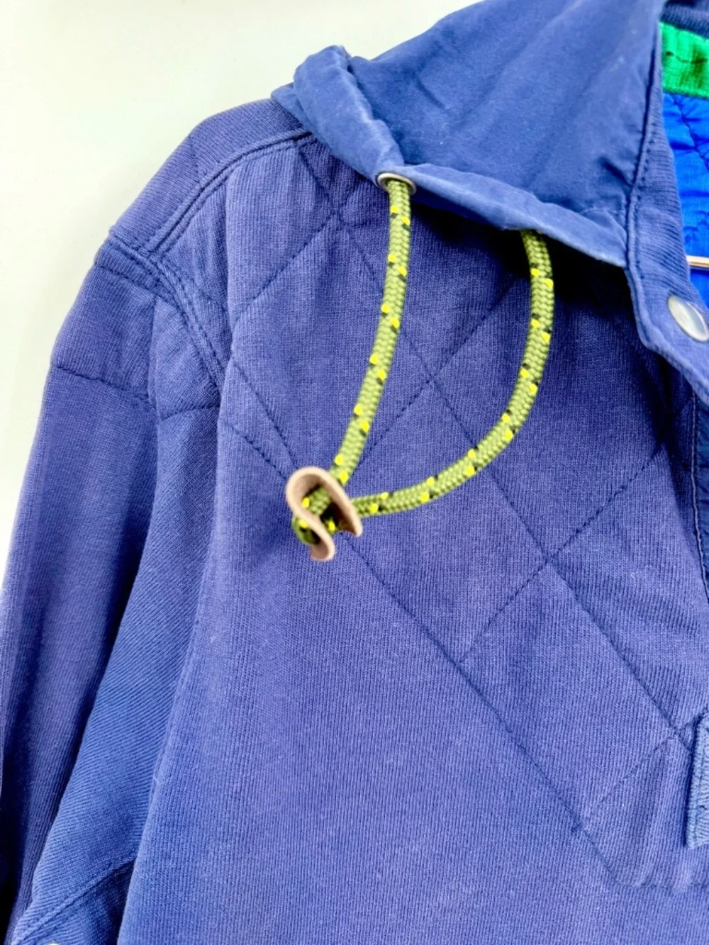 POLO RALPH LAUREN Colorblock Quilted Anorak Hoodie Blue Yellow